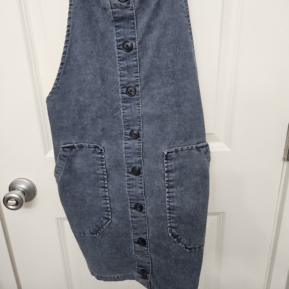 American Eagle Womens Overall Jumper/ Dress Blue Corduroy Casual Sz M - Picture 3 of 6